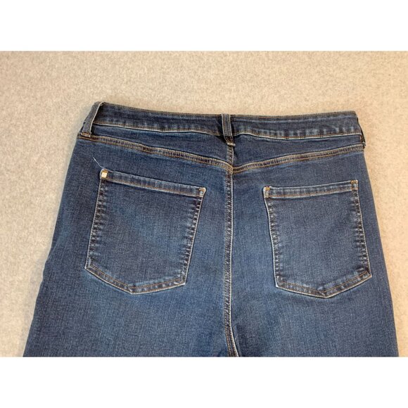 Chicos Womens Size 12 R Define Me Flare Jeans Raw Hem Blue Denim - Picture 3 of 8